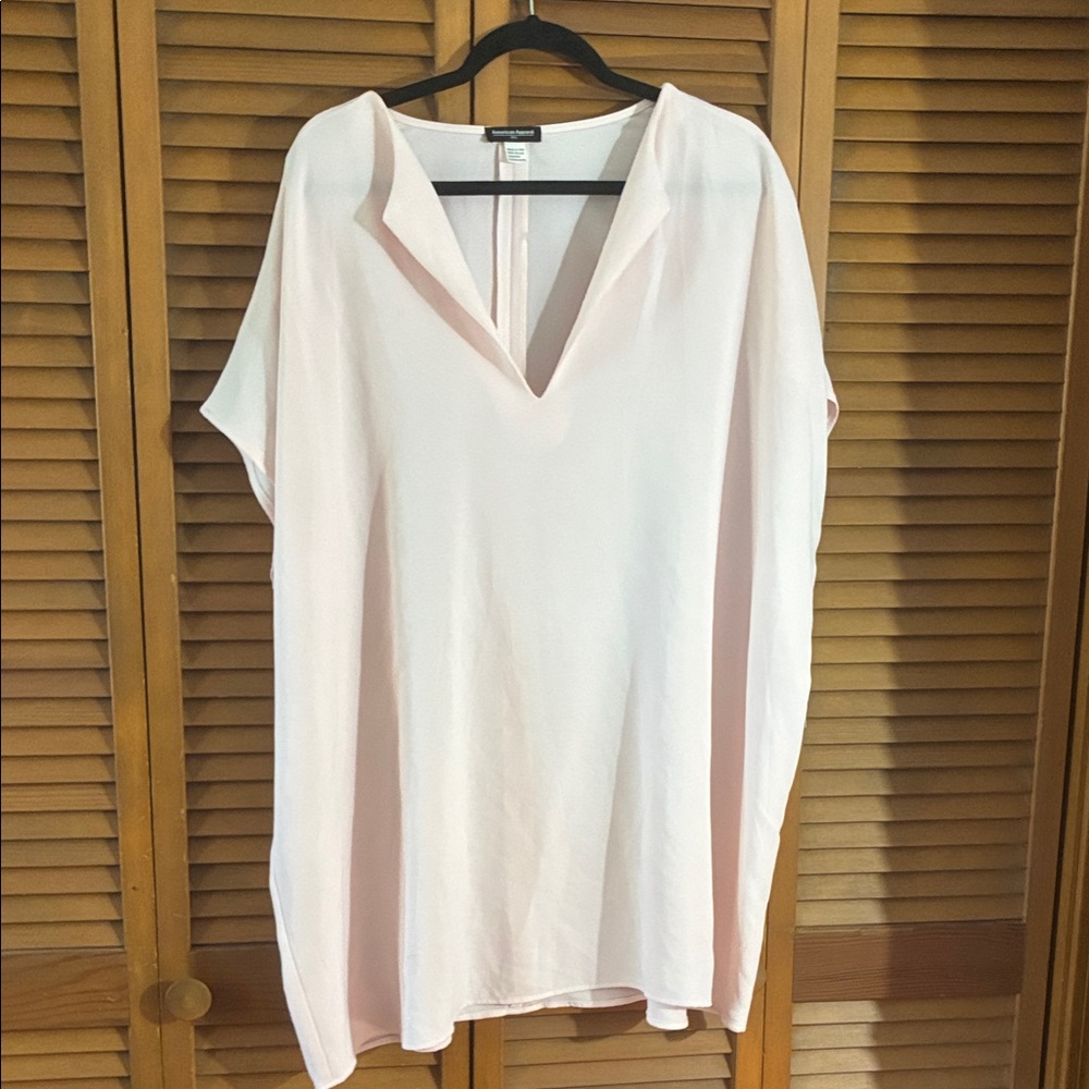 American Apparel Soft Pink V-Neck Tunic